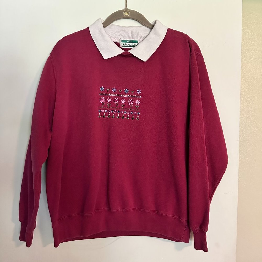 Pink crewneck with collar
